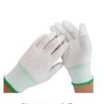 Găng tay trắng phủ PU ngón có viền